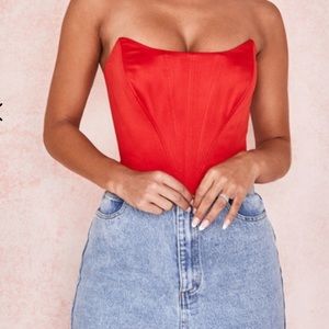 ***NEW*** PALAIS RED SATIN CORSET HOUSE OF CB